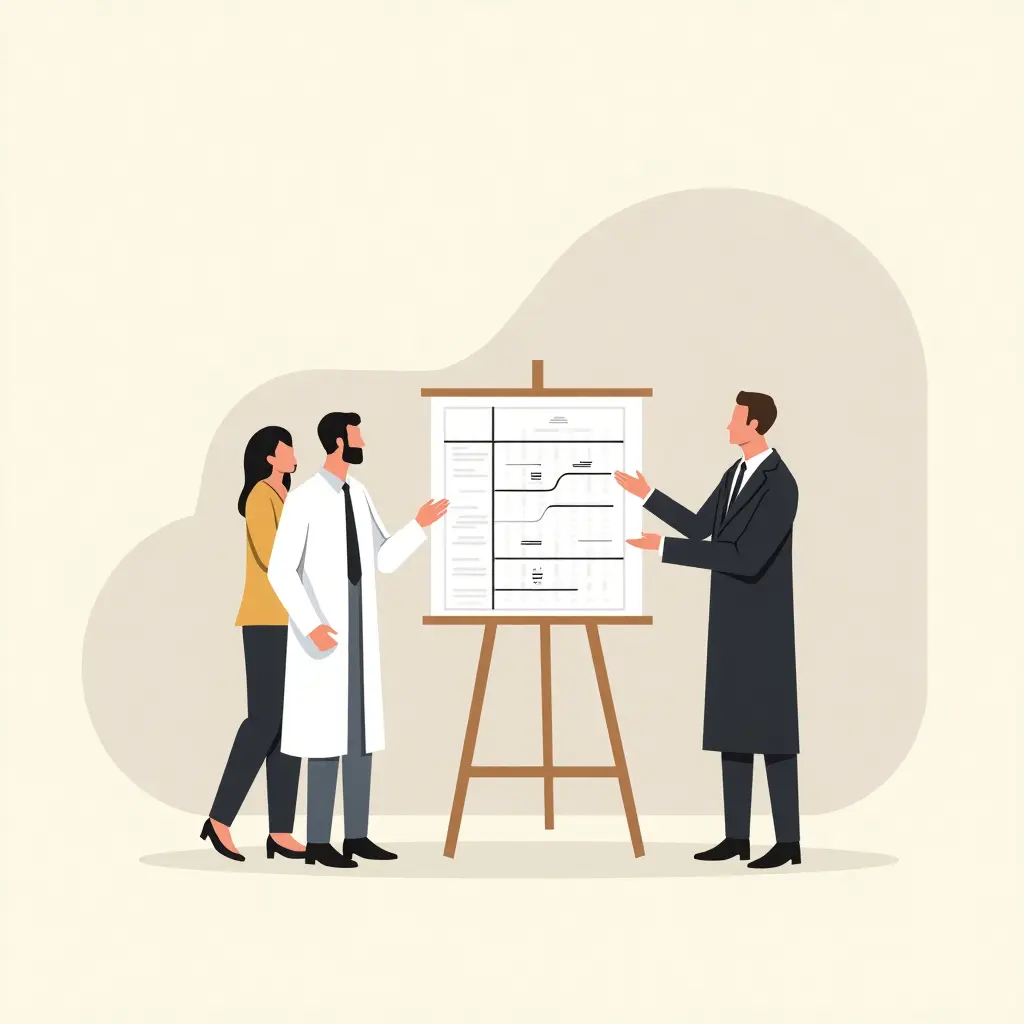 Makelaar in Dubai die een betalingsplan van een off-plan project uitlegt aan kopers.