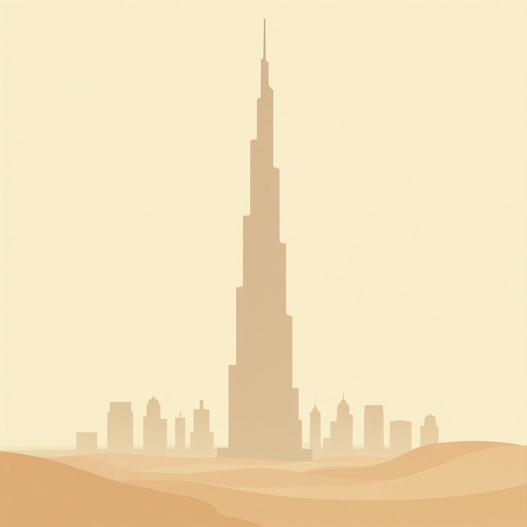 Uitzicht vanaf de voet van de Burj Khalifa omhoog, waarbij de indrukwekkende hoogte duidelijk zichtbaar is.