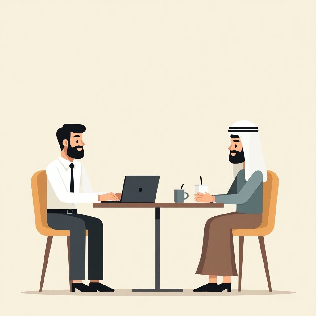 Makelaar geeft hypotheekadvies in Dubai.