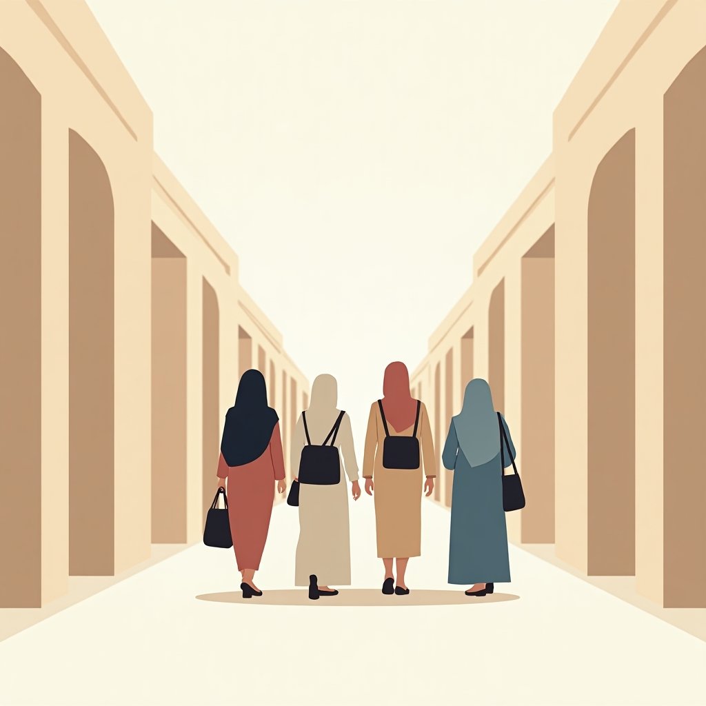 Toeristen in een winkelcentrum in Dubai gekleed volgens de kledingregels.