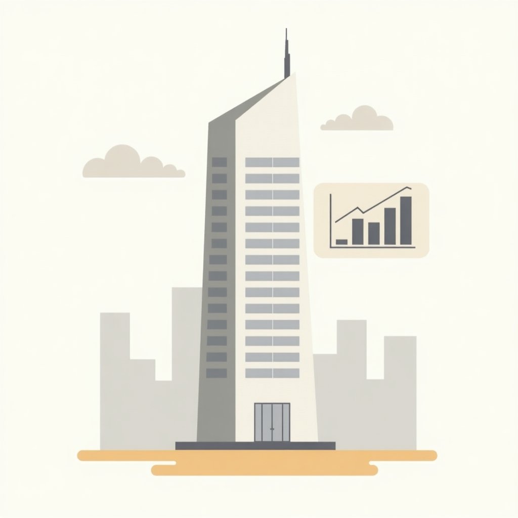 Skyline van Dubai met off-plan bouwprojecten