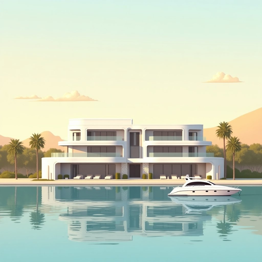 Villa met privézwembad en uitzicht op de Burj Khalifa, inspiratie voor villa kopen Dubai.